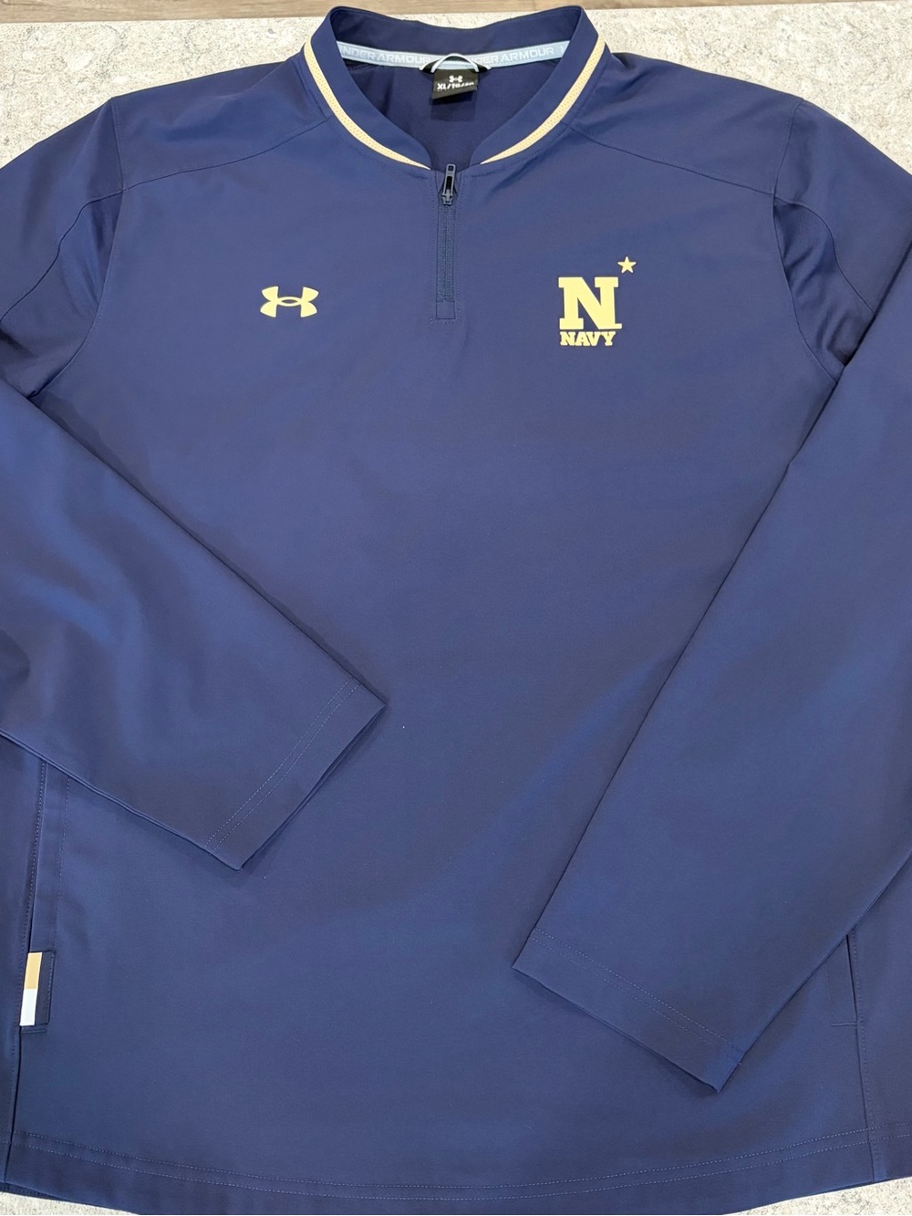 Under Armour Navy Midshipmen USNA Men's Quarter-Zip Windbreaker Pullover-XL